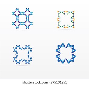 Abstract business icon set