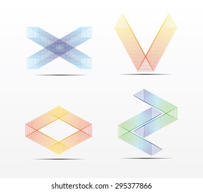 Abstract business icon set