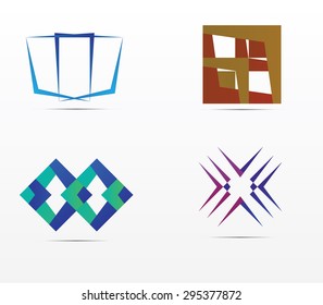Abstract business icon set