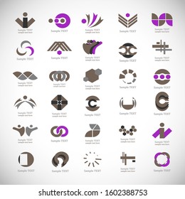 Abstract Business Icon Set. Vector Isolated On White. Abstract Business Logo For Company And People Icon, Tech Symbol And Element Design. Creative Icons For Corporate Logo. Abstract Modern Template