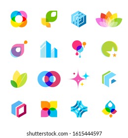 Abstract business Icons and shapes Set