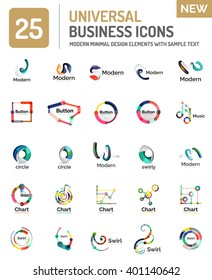 Abstract business icons, vector logo collection