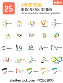 Abstract business icons, vector logo collection