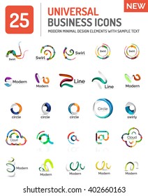 Abstract business icons, vector logo collection