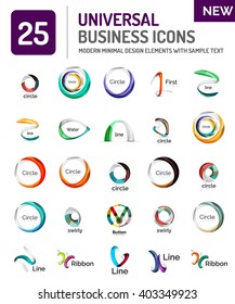 Abstract business icons, vector logo collection