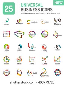 Abstract business icons, vector logo collection