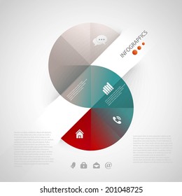 Abstract business info graphics template with icons. Vector illustration. can be used for workflow layout, diagram, number options, step up options, web design.