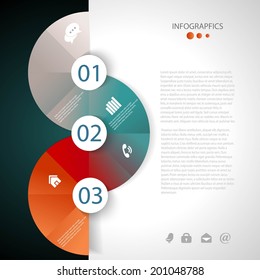 Abstract business info graphics template with icons. Vector illustration. can be used for workflow layout, diagram, number options, step up options, web design.