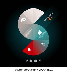 Abstract business info graphics template with icons. Vector illustration. can be used for workflow layout, diagram, number options, step up options, web design.