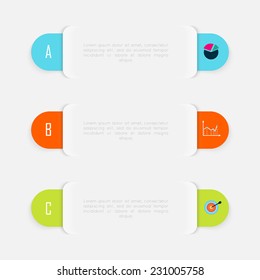 Abstract business info graphics template with icons. Vector illustration. can be used for workflow layout, diagram, number options, step up options, web design.