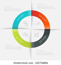 Abstract business info graphics template with icons. Vector illustration. can be used for workflow layout, diagram, number options, step up options, web design.
