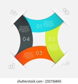 Abstract business info graphics template with icons. Vector illustration. can be used for workflow layout, diagram, number options, step up options, web design.