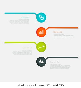 Abstract business info graphics template with icons. Vector illustration. can be used for workflow layout, diagram, number options, step up options, web design.