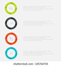 Abstract business info graphics template with icons. Vector illustration. can be used for workflow layout, diagram, number options, step up options, web design.