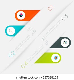 Abstract business info graphics template with icons. Vector illustration. can be used for workflow layout, diagram, number options, step up options, web design.