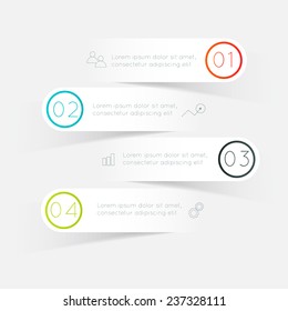 Abstract business info graphics template with icons. Vector illustration. can be used for workflow layout, diagram, number options, step up options, web design.