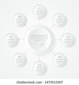 Abstract business Infographic element template with 8 options, steps or processes. Business Presentation. Vector illustration EPS10.