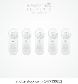 Abstract business Infographic element template with 5 options, steps or processes. Business Presentation. Vector illustration EPS10.