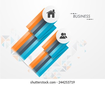 Abstract business infographic layout with web icons on grey background. 