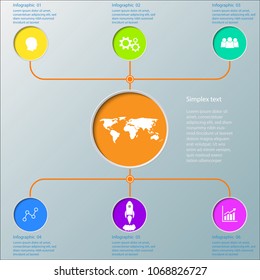 abstract business infographic model with six step to succes. ESP 10