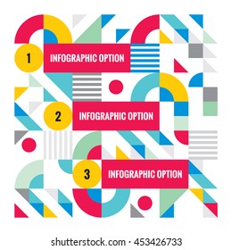 Abstract business infographic template - creative vector concept illustration. Numbered step options banner. Geometric mosaic layout. 