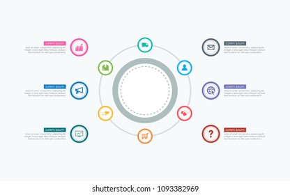 Abstract business infographics circle template diagrams in white color background