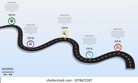 Road Trip Journey Route Business Journey Stock Vector (Royalty Free ...