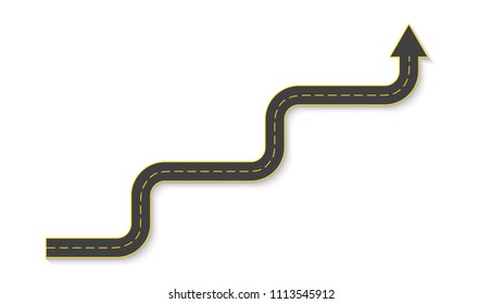Abstract business infographics in the form of an automobile road with road markings
