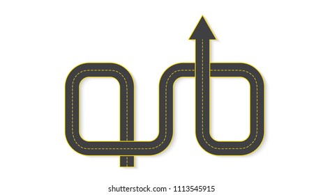 Abstract business infographics in the form of an automobile road with road markings