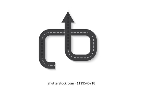Abstract business infographics in the form of an automobile road with road markings