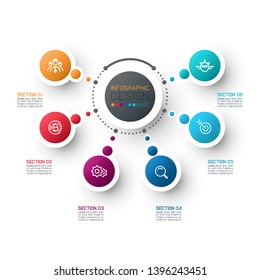 Abstract business infographics step options template.