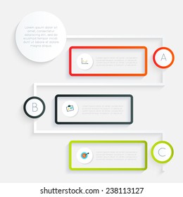 Abstract business infographics template with icons. Vector illustration. can be used for workflow layout, diagram, number options, step up options, web design.
