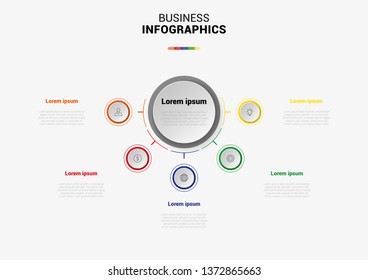 Abstract business infographics template. Illustration vector. Can be used for workflow layout, diagram, business step options, banner, web design. Business data visualization. Process chart.