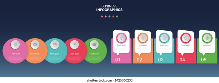 Abstract business infographics template. Illustration vector. Can be used for workflow layout, diagram, business step options, banner, web design. Business data visualization. Process chart.