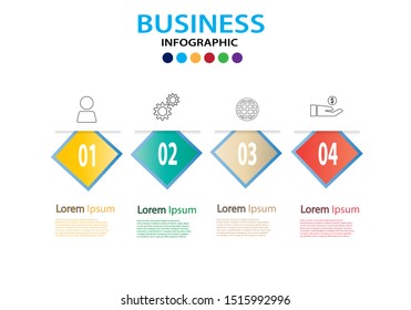 Abstract business infographics template. Illustration vector. Can be used for workflow layout, diagram, business step options, banner, web design. Business data visualization.