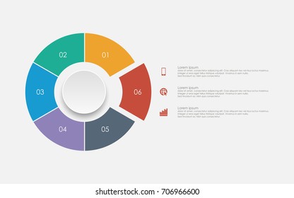 Abstract business infographics template with pie chart diagrams in white color background