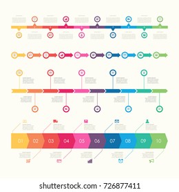 Abstract business infographics template with timeline diagrams set in yellow color background