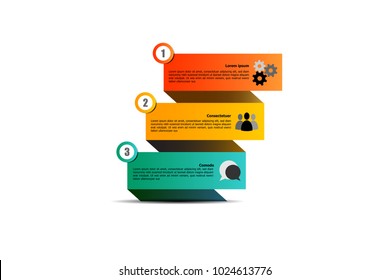 Abstract Business Infographics Temple. EPS10 And Vector Illustration For Presentation, Banner, Graphic, Business Flow And Diagram. 3 Option