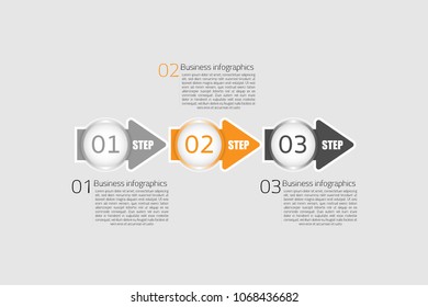Abstract business infographics temple. EPS10 and vector illustration for presentation, banner, graphic, business flow and diagram. 3 option