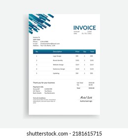 Abstract Business Invoice Vector Template