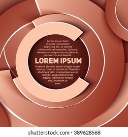 Abstract business layout of circle shapes in beige and brown shades