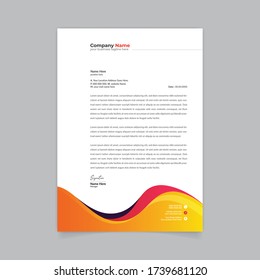 Abstract Business Letterhead Design, Modern A4 Unique style Business Letterhead Design Template vector illustration.