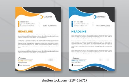 Abstract business letterhead template or a4 flyer or pad design.