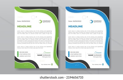 Abstract business letterhead template or a4 flyer or pad design.