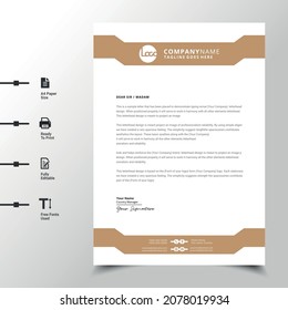 abstract business letterhead template (gold modern a4 letterhead fully print ready and customizable)
