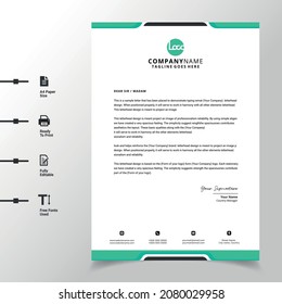 plantilla de membrete de negocios abstracta (membrete verde moderno a4 completamente listo para imprimir y personalizable)
