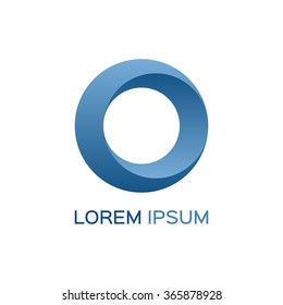 Abstract business logo, blue circle icon