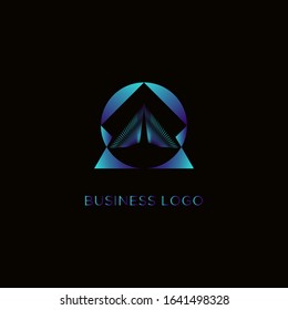 abstract business logo with a blue gradient with a black background. beautiful and elegant wing logos. Suitable for company logos and business logos