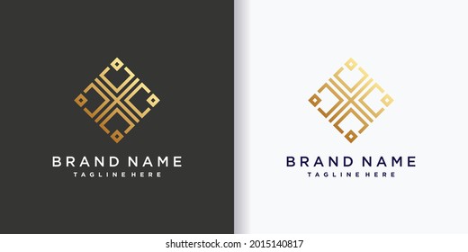 Abstract business logo design for company and personal with line art style and creative concept