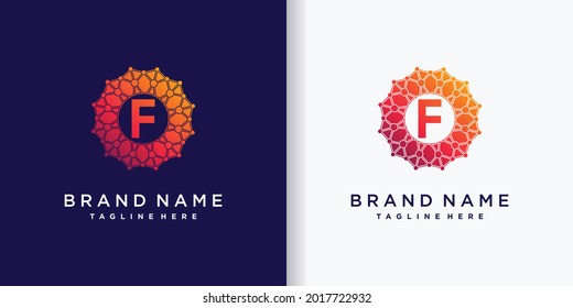 Abstrakte Design-Technologie für Geschäftslogo-Design-Anfangsbuchstaben mit Dot-Stil und modernem Konzept